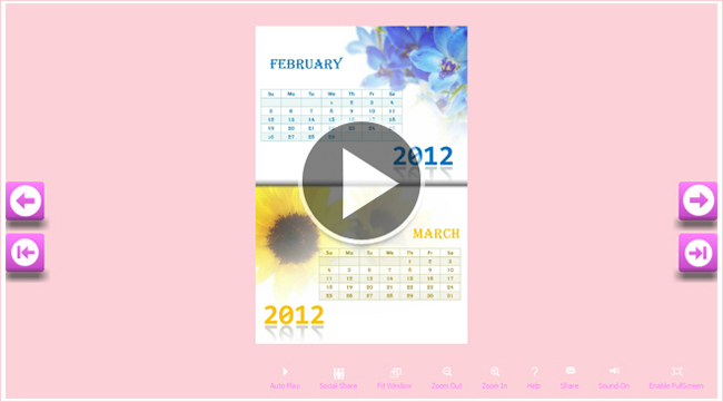 Calendar 템플릿 의 스크린 샷 (Alpha 템플릿)